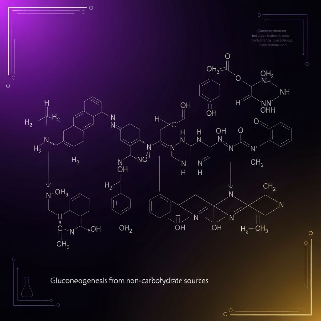 Glucose synthesis process from non-carbohydrate sources