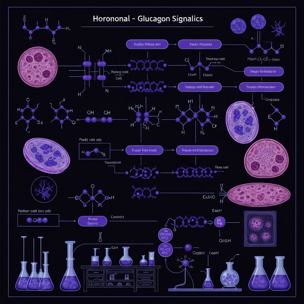 Hormonal pathways insulin and glucagon signaling